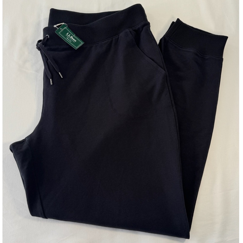 LL Bean Ultrasoft Sweats Drawstring Joggers Ink Black XL REG 507476